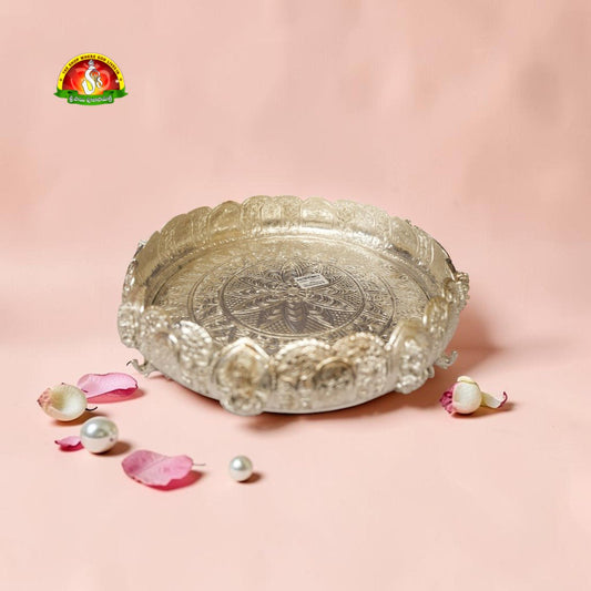 Premium German Silver White Ashta Lakshmi Urli Lotus Model – Fine 1st Quality Decorative Bowl