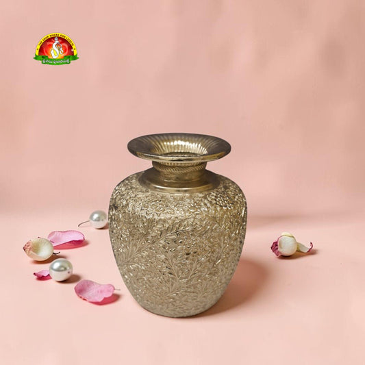 Premium German Silver Floral Design Kalash / Lota – Fine 1st Quality
