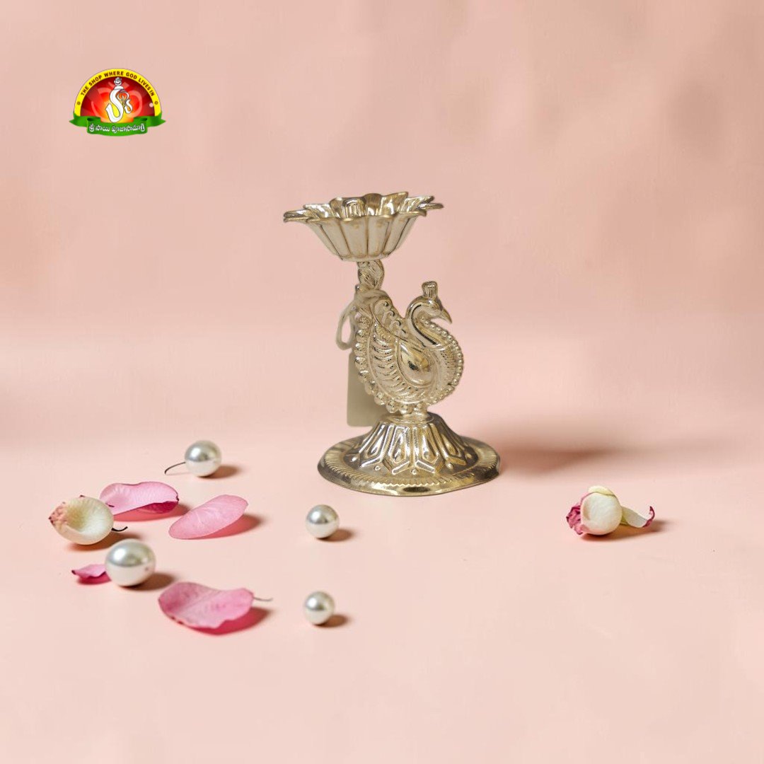 German Silver Peacock Agarbathi Stand | Decorative Incense Holder for Pooja Room
