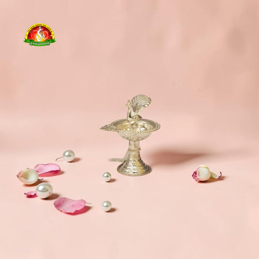 Premium German Silver Peacock Deepam