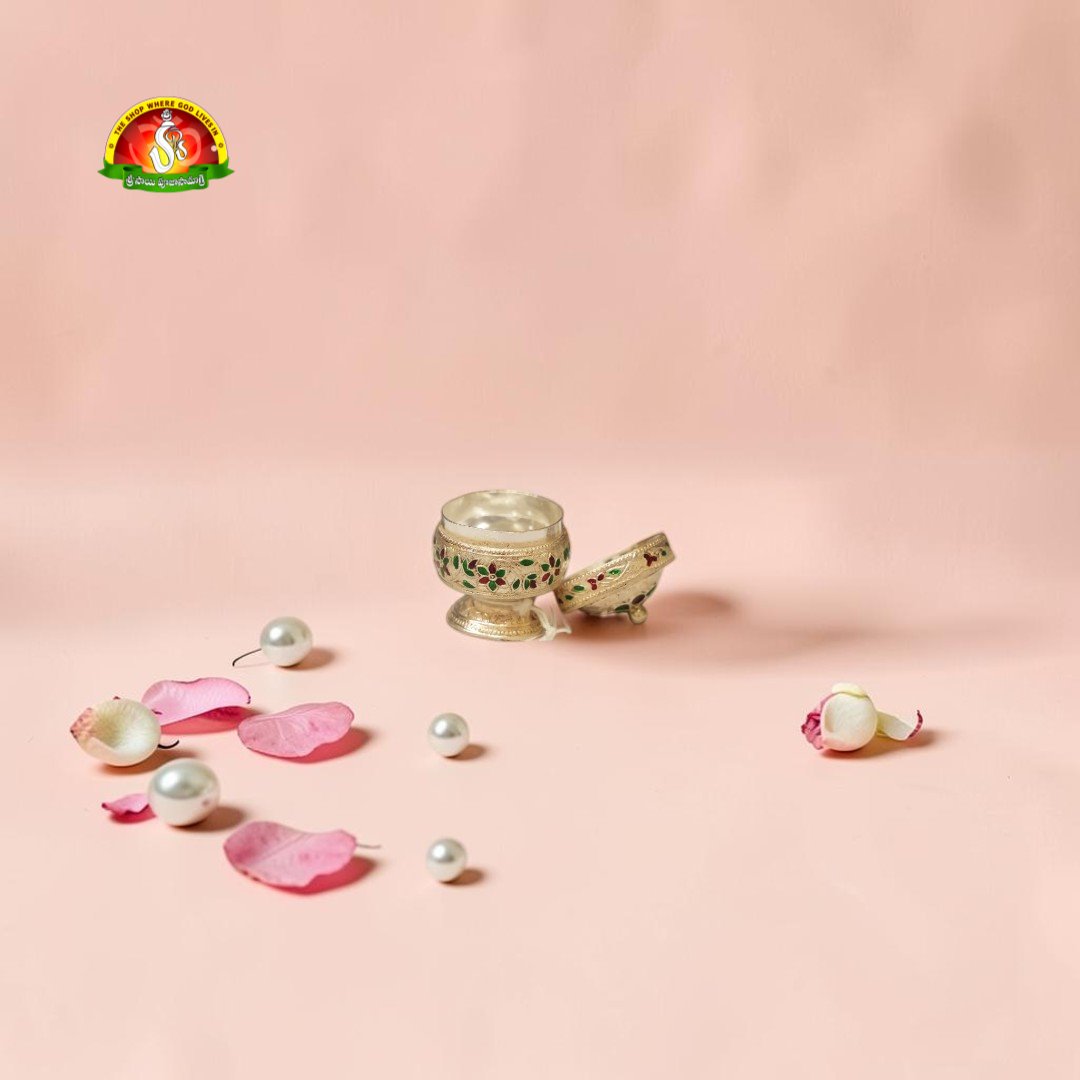 German Silver Kumkum Barni – Traditional Kumkum Container for Pooja