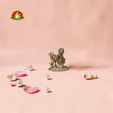 Premium White Metal Lord Krishna with Cow Idol for Pooja & Home Décor