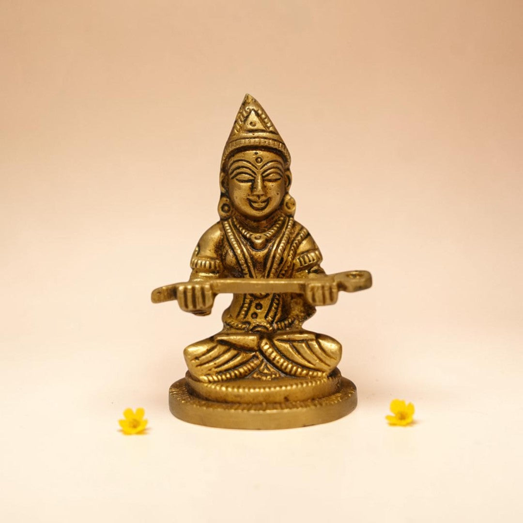 Sri Annapurna Brass Idol for Home Temple – Premium Brass Murti (6.5cm, 165g)
