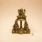 Lakshmi Ganesh Saraswati Brass Idol Set for Home Temple – Premium Brass Murti (13.5cm, 690g)