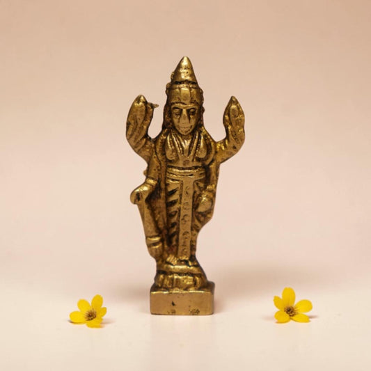 Sri Sathyanarayana Mini Brass Idol for Pooja – Compact Brass Murti (4.5cm, 30g)