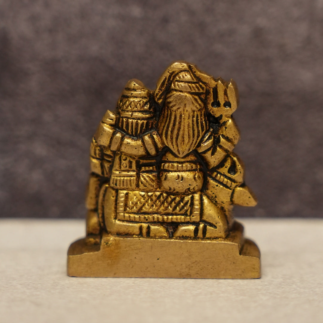 Shiva Parvathi Brass Idol for Home Temple – Premium Brass Murti (4cm, 88g)