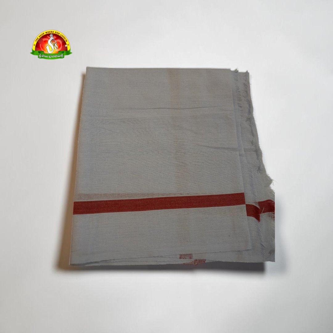 White Pooja Towel – Traditional Cotton Towel for Pooja Purpose