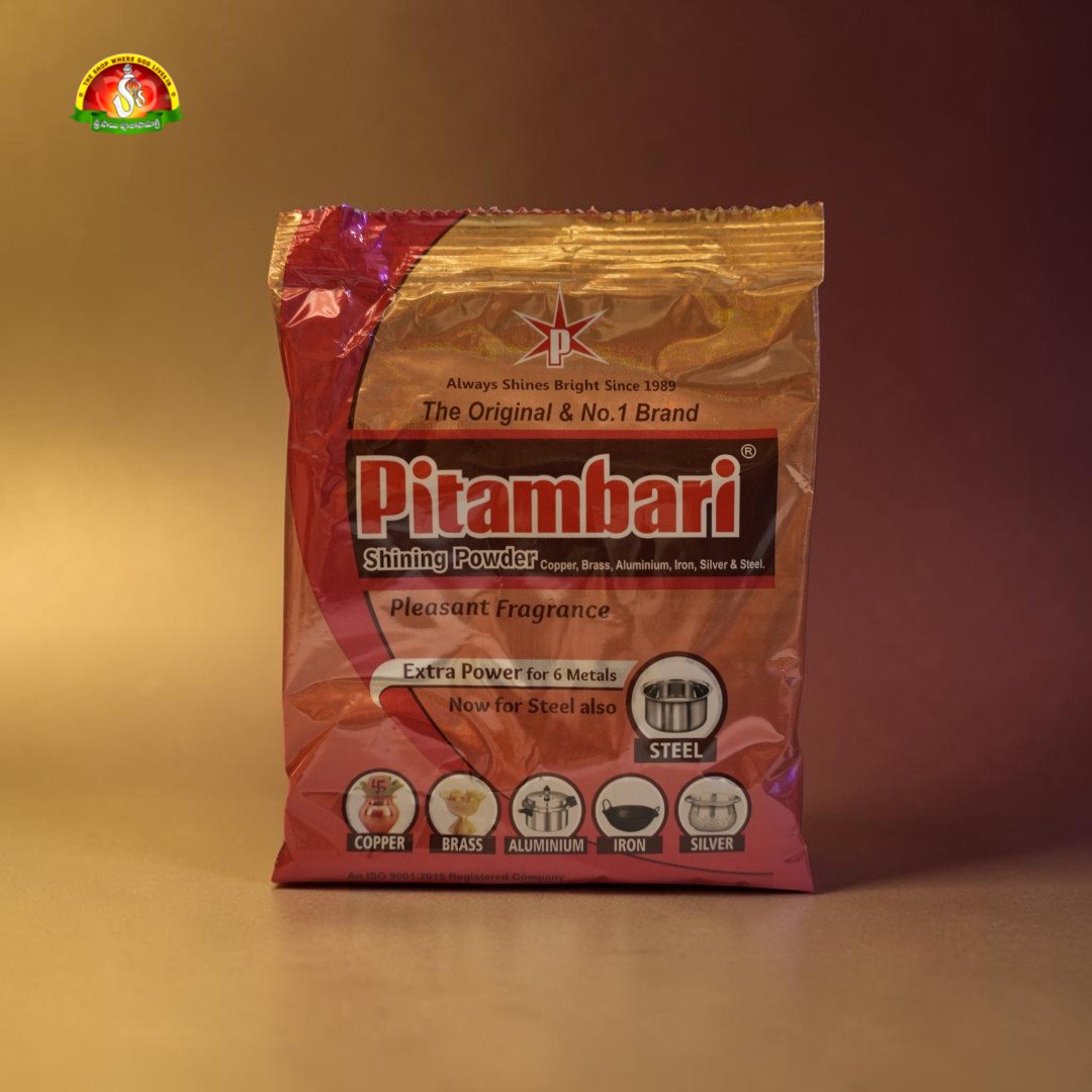 Pitambari Shining Powder  – Multipurpose Metal Cleaning Powder for Brass, Copper, Silver & German Silver