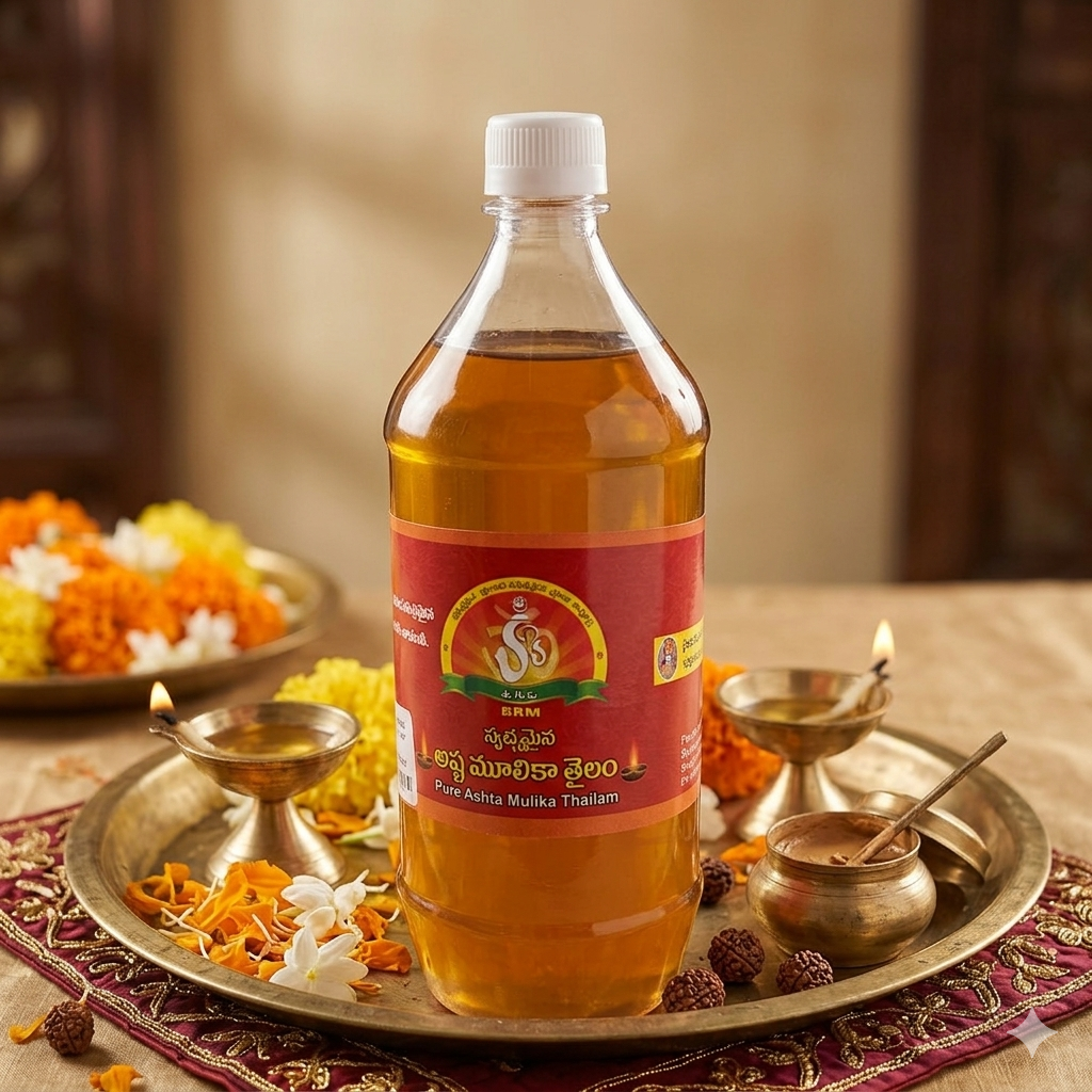 Ashta Mulika Deepam Oil – Sacred Blend of 8 Traditional Oils for Pooja