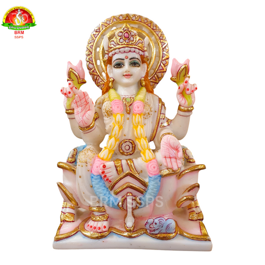 Premium Pure Marble Lakshmi Devi Idol –9inch  Elegant Goddess Statue for Home Temple