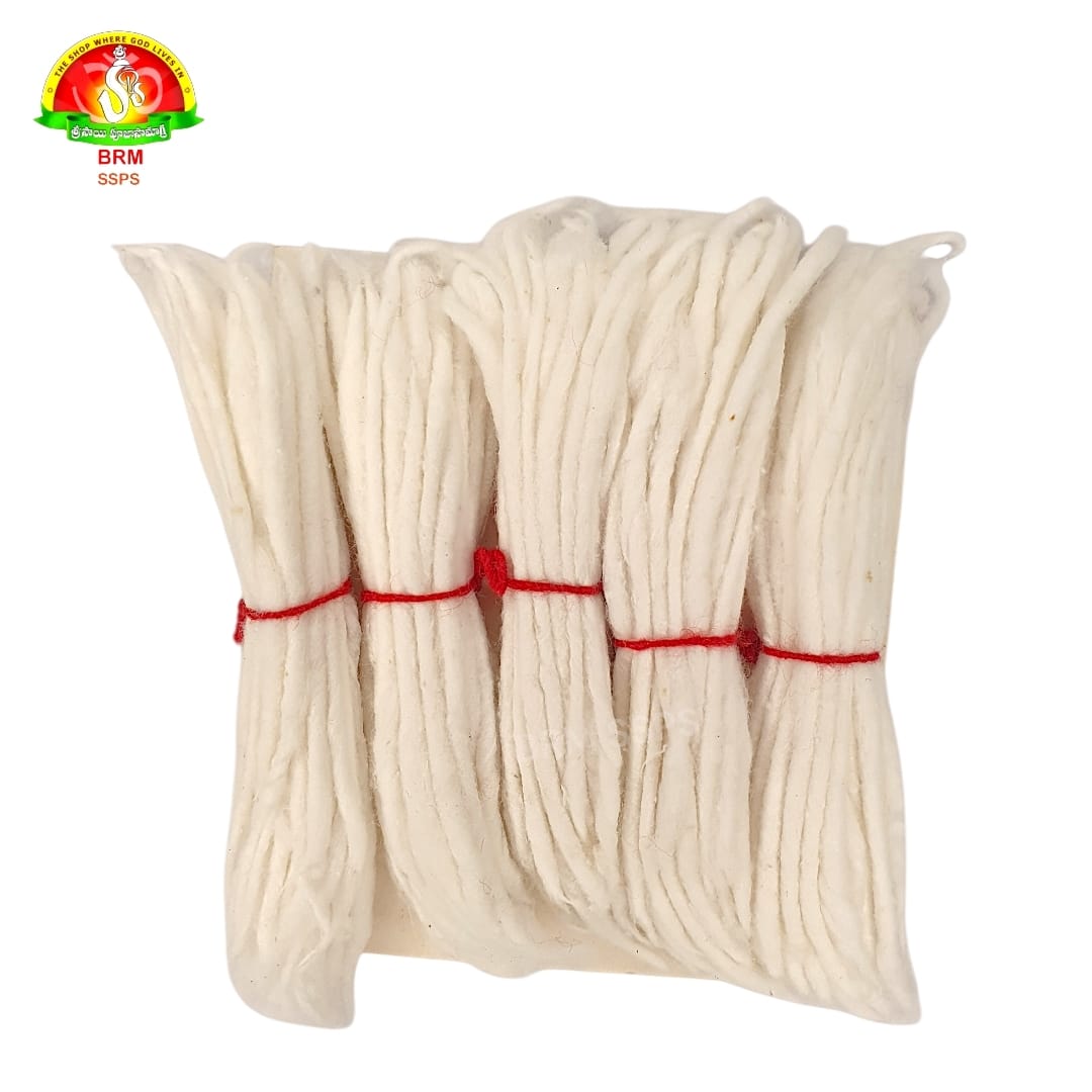 Gatti Vattulu (Cotton Diya Wicks) for Pooja – Pure & Long Burning Deepam Wicks