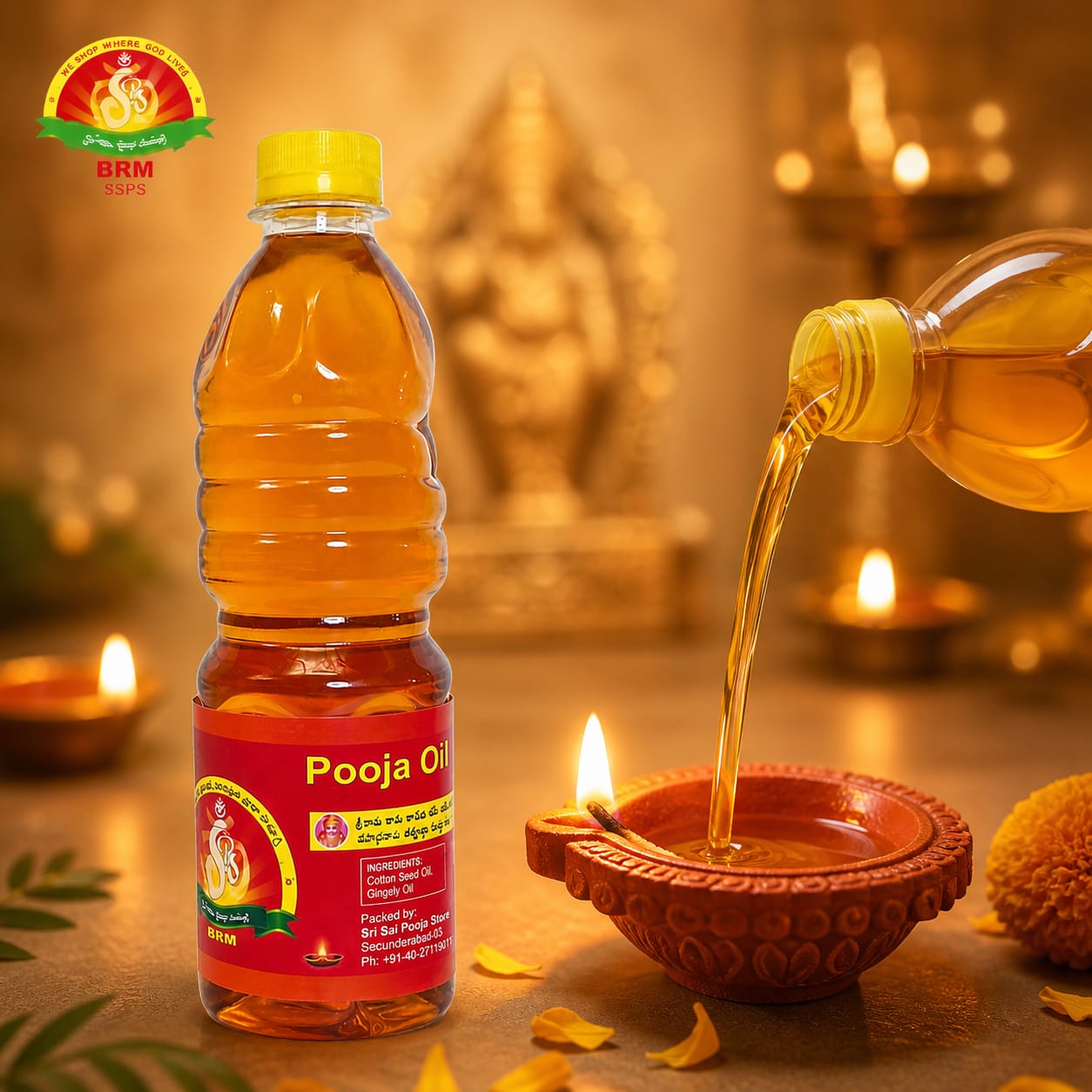 Premium Pooja  Oil for Daily Pooja – Pure & Smokeless
