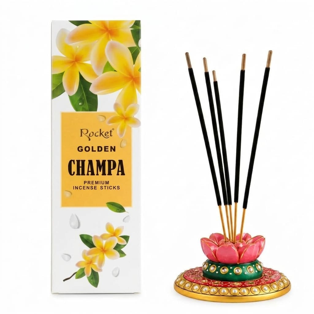 Rocket Golden Champa Premium Incense Sticks | Spiritual & Devotional Agarbatti