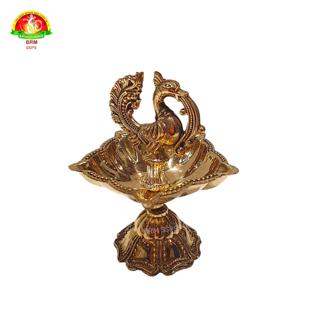 Brass Murga Deepam for Pooja & Home Temple – Traditional Brass Oil Lamp (8cm)