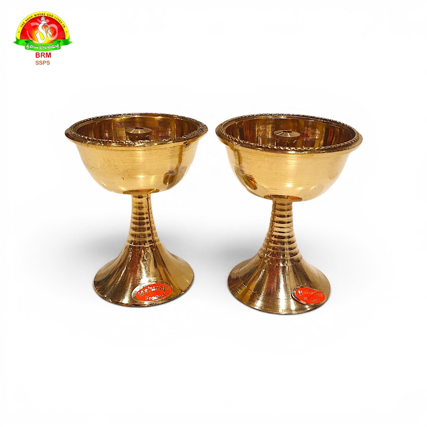 Premium Brass Nanda Deepam – 8cm Traditional Pooja Oil Lamp
