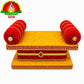 Fancy Velvet Simhasanam Sofa for Varalakshmi Vratham | Yellow & Red with Gold Border