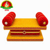 Fancy Velvet Simhasanam Sofa for Varalakshmi Vratham | Yellow & Red with Gold Border
