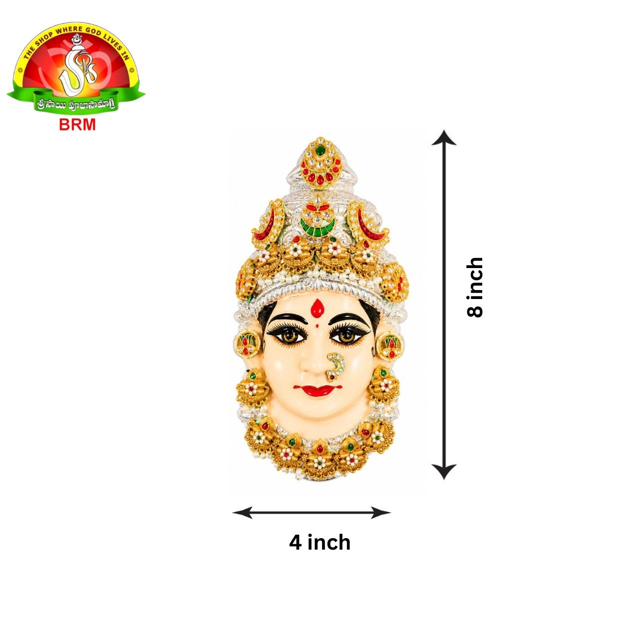 German Silver Ammavari Face with 1 Gram Gold Jewellery