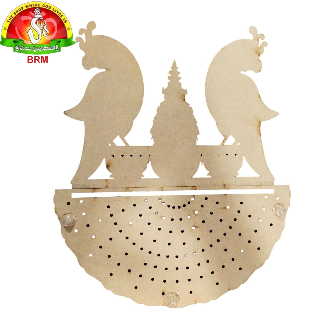 Ashtothram 108 Lotus Singaram Stand with Amman & Twin Parrots | HD Laminated MDF