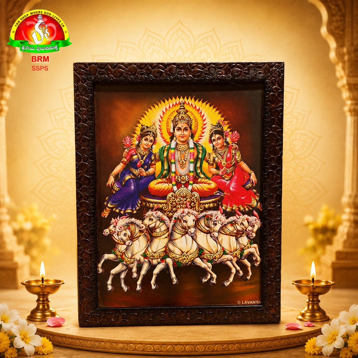 Surya Bhagavan Matt Finish Photo Frame – Waterproof (14×10 Inch)