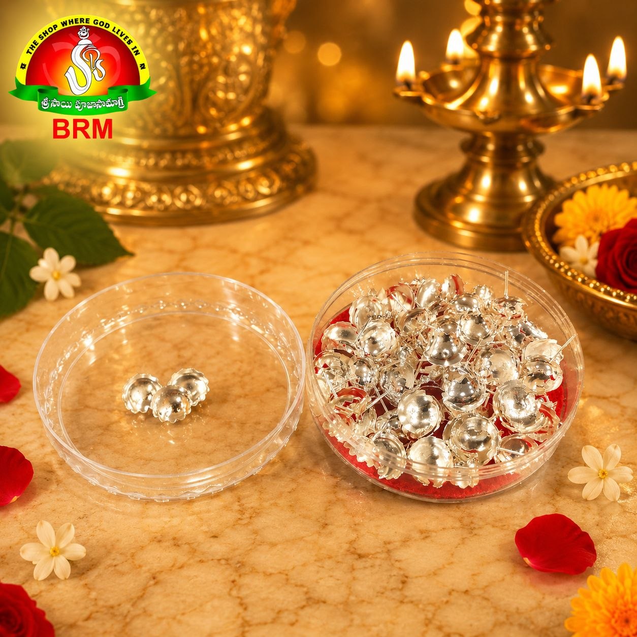108 Silver Lotus Flowers (Thamarapuvvu) for Pooja – Premium Devotional Set