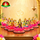Ashtalakshmi Wooden Stand Set featuring the Eight Divine Forms of Goddess Lakshmi Devi's