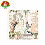 Beautiful Scenery with Peacocks Design Backdrop Cloth – 8 × 8 Feet