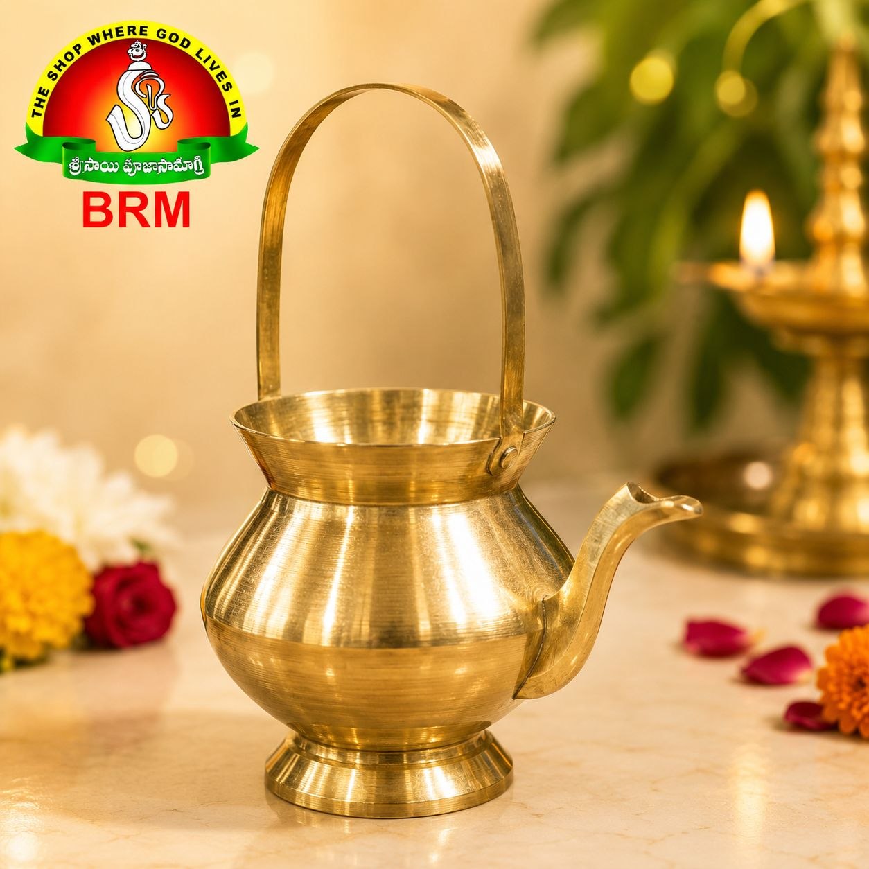 Brass Kamandalam – Traditional Pooja & Spiritual Water Pot | Multiple Sizes Available