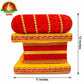 Fancy Velvet Simhasanam Sofa for Varalakshmi Vratham | Yellow & Red with Gold Border