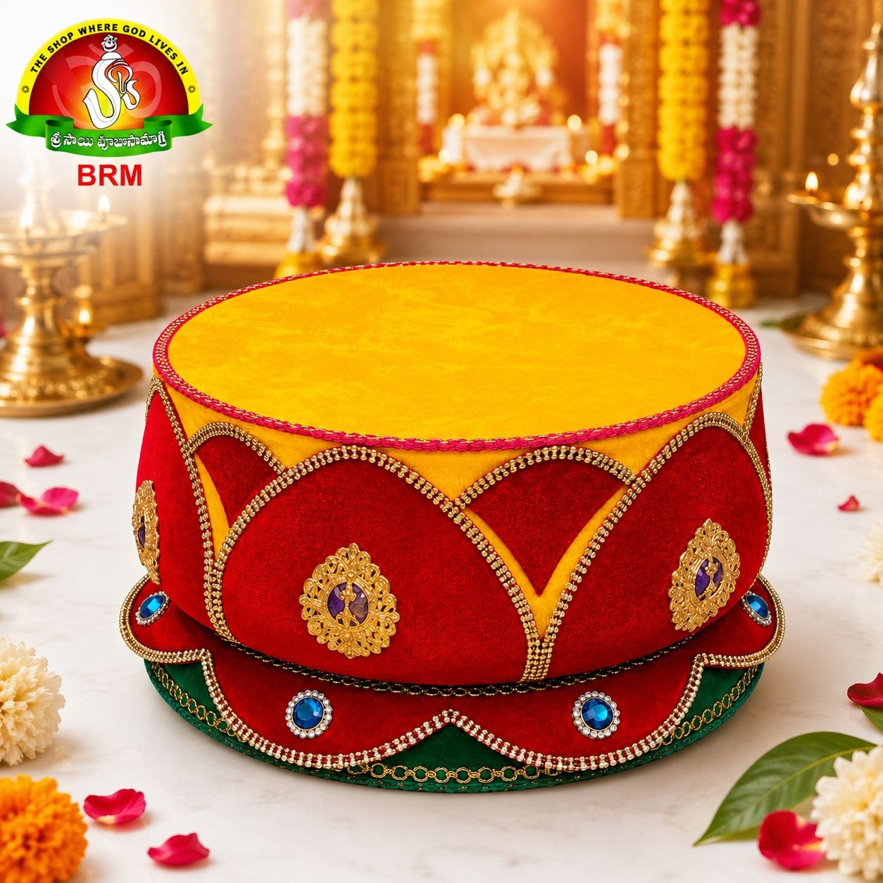 Thermocol Ammavari Pooja Lotus Stand | Decorative Lotus Peeta for Goddess Alankaram