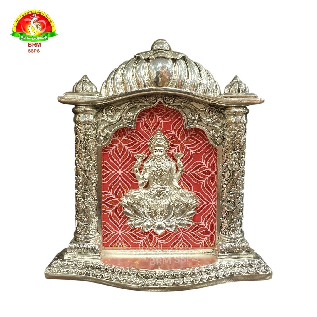 Pure Silver Plated Lakshmi Devi Idol (8 × 5 × 5 inc) for Pooja & Temple Decor