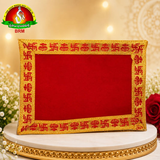 Swastik & Kunda Design Velvet Pooja Asanam