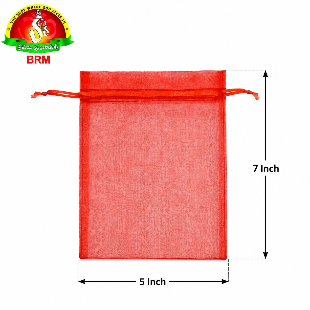 Red Plain Organza Potli Bag | Return Gift Bag