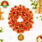 Coral Beads with Gold Cups Big Size Mala | Traditional Pooja Mala