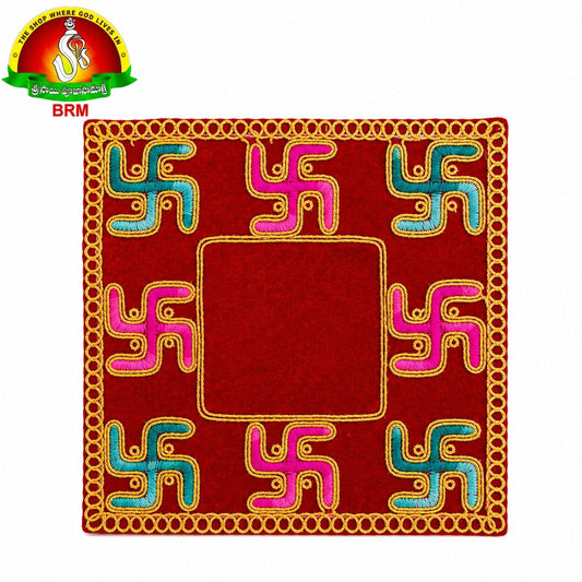 Swastik Design Velvet Pooja Asanam