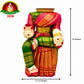 Varalakshmi Devi Idol Body Stand with Pink & Green Saree | Ammavari Alankaram Wooden Peeta Stand