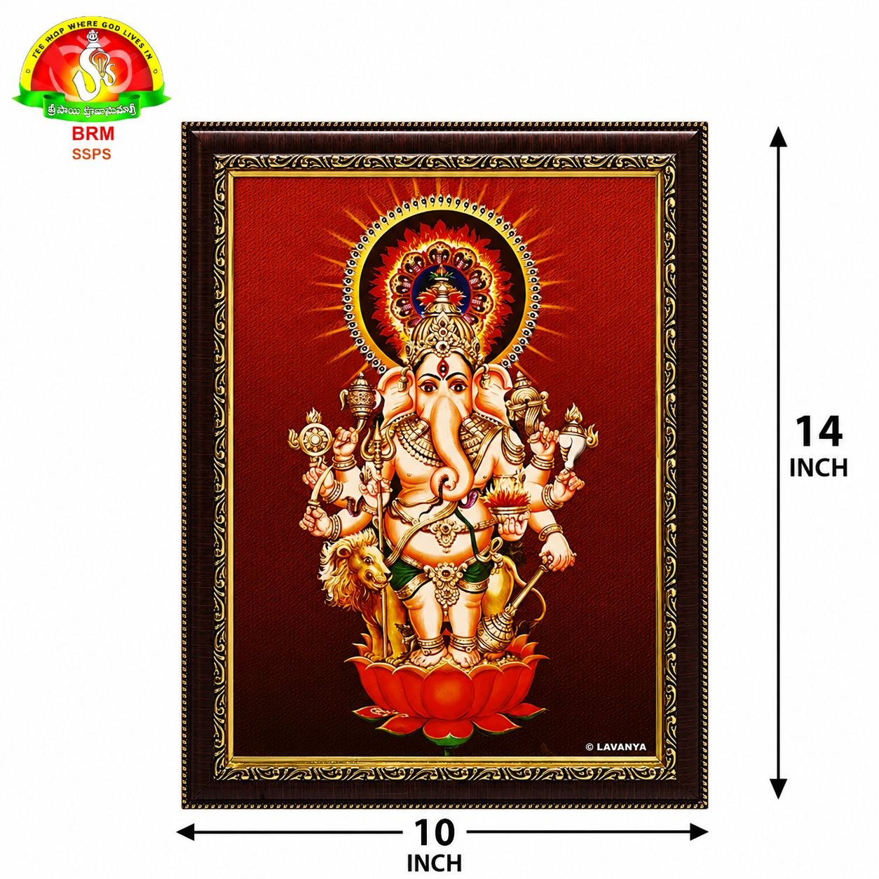 Shubhadristi Ganapati Matte Finish Photo Frame – Waterproof (14×10 Inch)