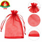 Red Plain Organza Potli Bag | Return Gift Bag