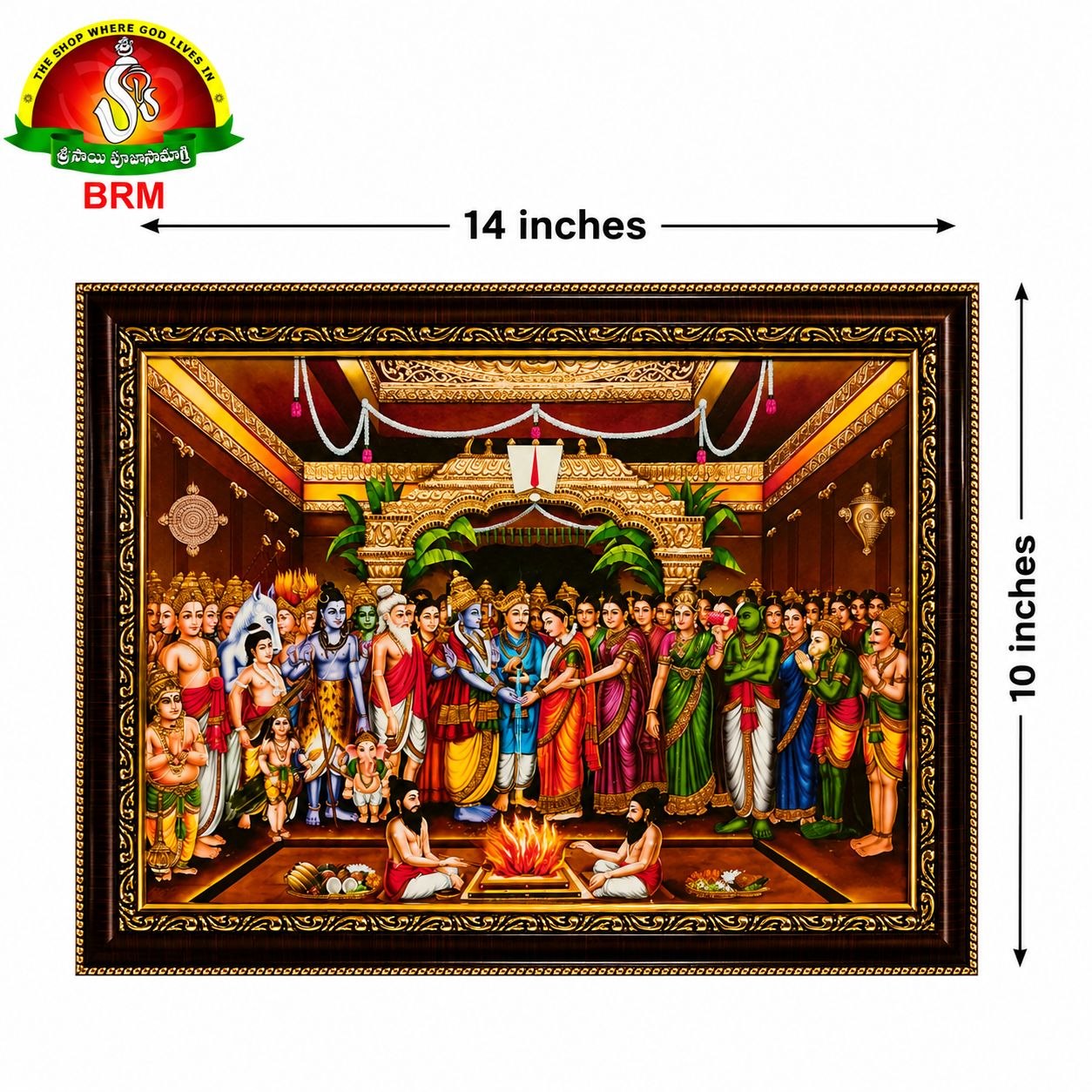 Srinivasa Kalyanam Matte Finish Photo Frame – 14 x 10 Inch | Lord Venkateswara Divine Wall Frame