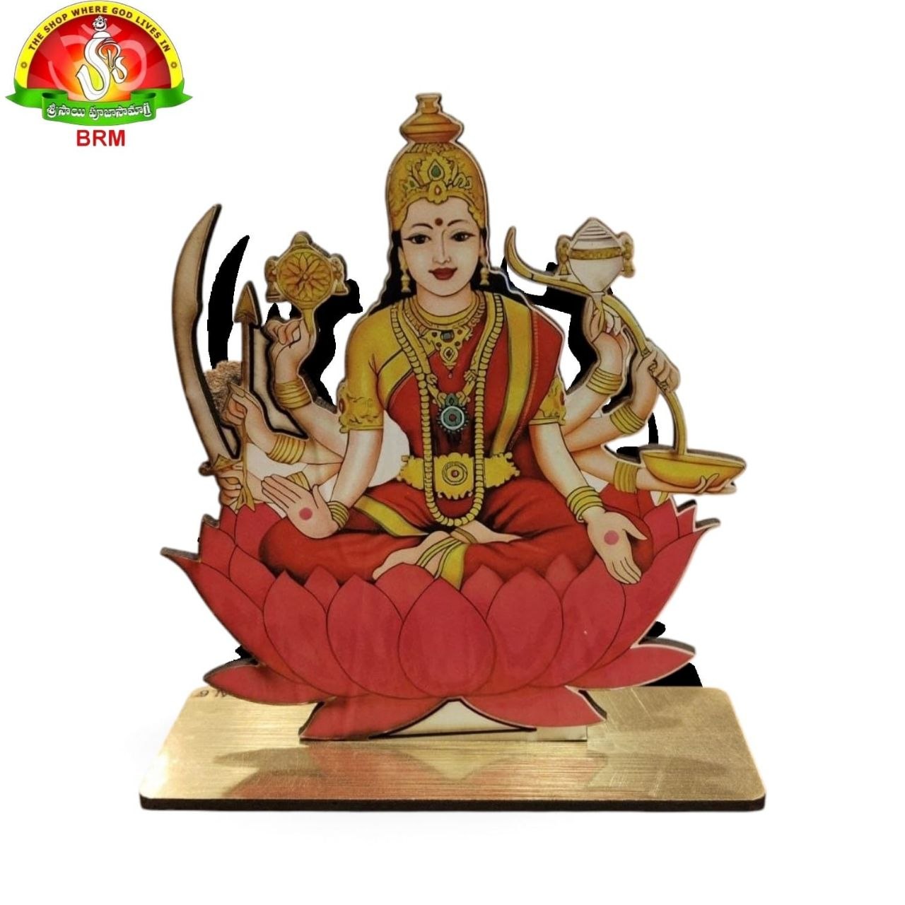 Ashtalakshmi Wooden Stand Set featuring the Eight Divine Forms of Goddess Lakshmi Devi