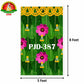 Banana Leaves Background with Flower Decoration Pooja Backdrop Cloth – 5 × 8 Feet