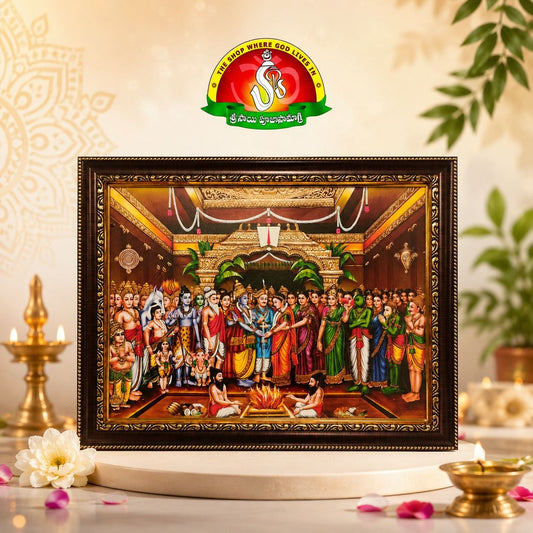 Srinivasa Kalyanam Matte Finish Photo Frame – 14 x 10 Inch | Lord Venkateswara Divine Wall Frame