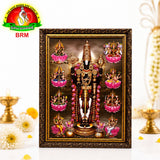 Mat Finish Balaji Photo Frame with Ashta Lakshmi