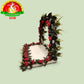 Detachable Foam Flower Arch for Pooja Decoration | Red Rose Plastic Flowers with Green Leaves