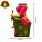 Varalakshmi Devi Idol Body Stand with Pink & Green Saree | Ammavari Alankaram Wooden Peeta Stand