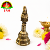 Brass Hand Bell with Hanuman Idol – Traditional Pooja Ghanti