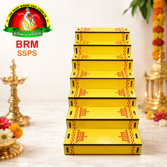 MDF 7 Steps for Edu Shanivara Vratham Pooja – Reusable Sacred Display Stand (7 x 14 Inch)