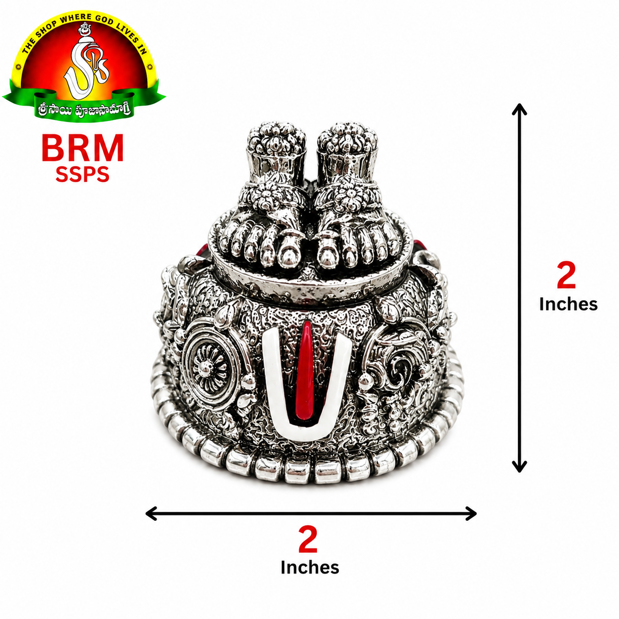 Silver Plated Balaji Padalu – Sacred Lord Venkateswara Divine Feet for Pooja