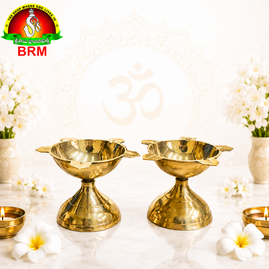 Brass Deepam (Oil Lamp) for Pooja & Temple