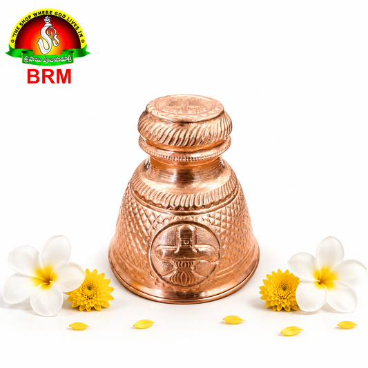 Copper Shatha Gopuram with Shivalingam, Trishulam & Om Carving